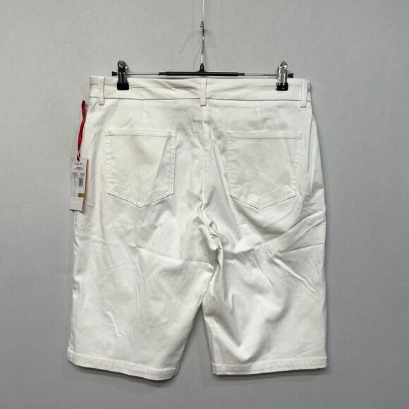 NWT Ruby Rd. Women Pull On Comfort Waistband Bermuda Shorts Size 14 White M258 6 - Picture 14 of 16